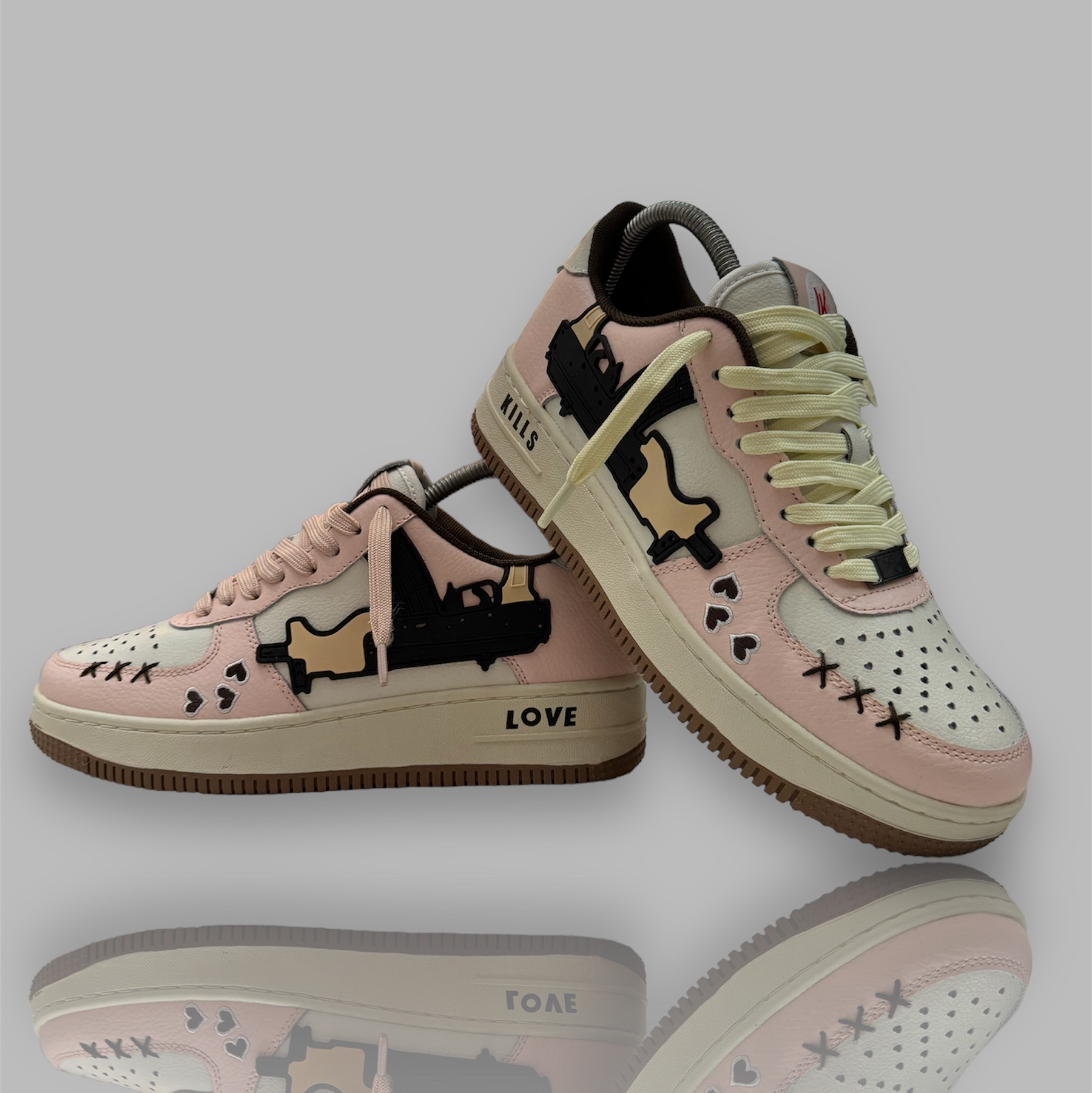 Love Kills Silence Golden Shoes Pink – Relapse Clothing Stores