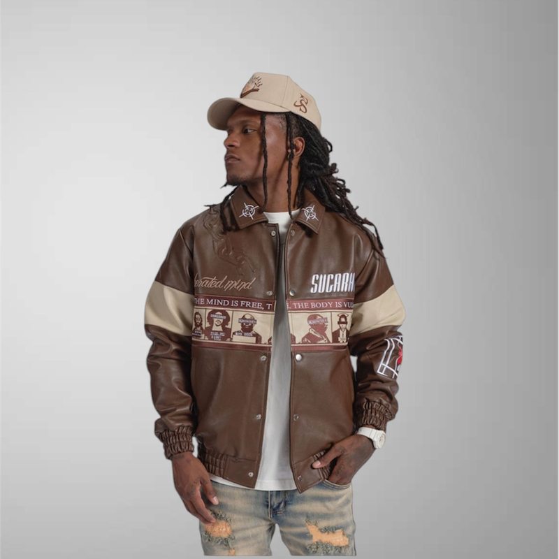 Sugarhill Liberation Leather Jacket Brown Tan