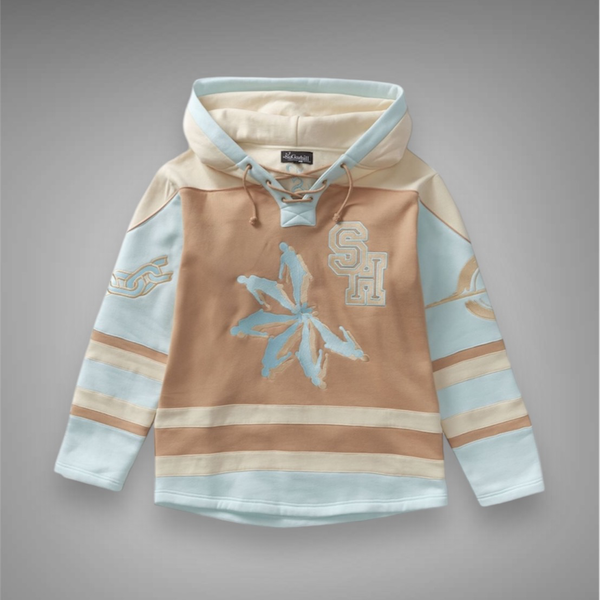 Sugarhill Pressure Hockey Hoodie Tan Baby Blue
