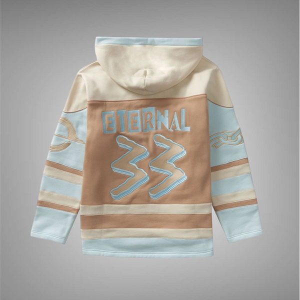 Sugarhill Pressure Hockey Hoodie Tan Baby Blue