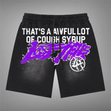 Losthill x cough syrup Black Purple Shorts