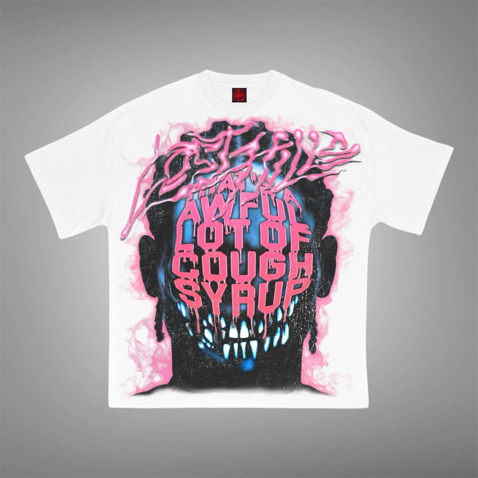 Losthill x cough syrup White Pink Tee – Relapse Clothing Stores