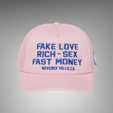 Homme Femme Fake Love Trucker Hat Pink