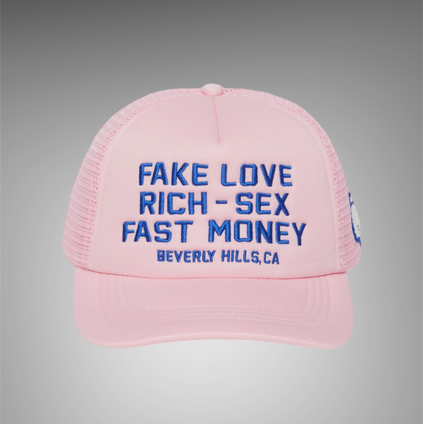 Homme Femme Fake Love Trucker Hat Pink