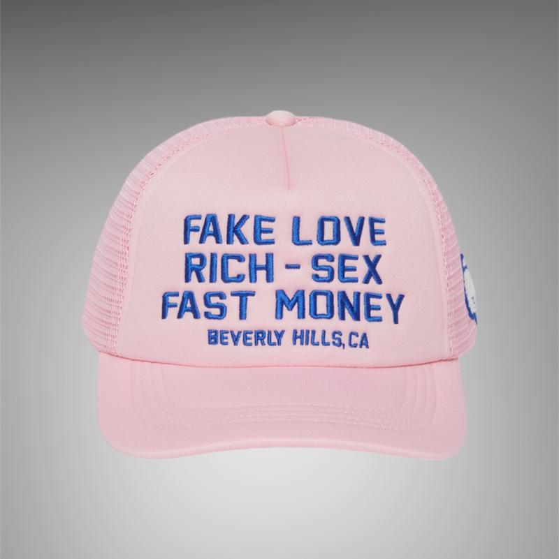 Homme Femme Fake Love Trucker Hat Pink