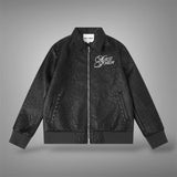 Almost Someday Rosette Embroidered Jacket Black