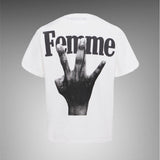 Twisted Fingers Tee White with Black