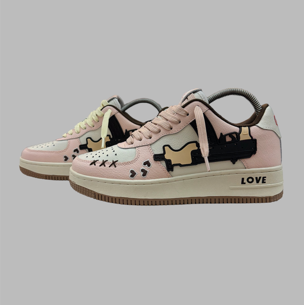 Love Kills Silence Golden Shoes Pink