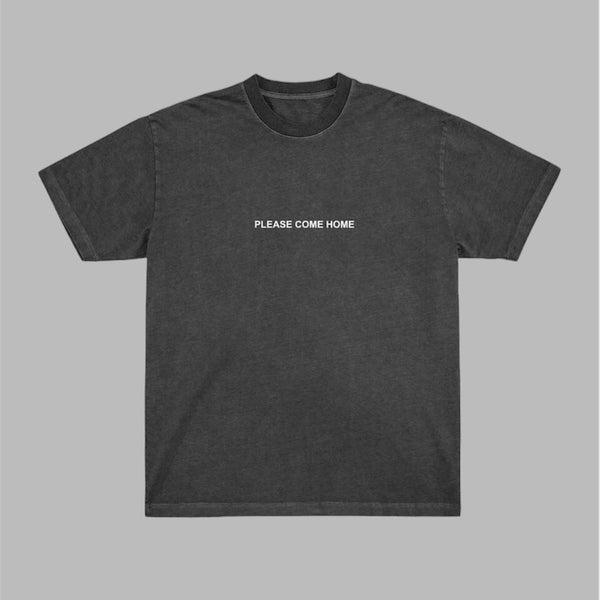 Please Come Home Reconnect Slogan Graphic Tee Vintage Black