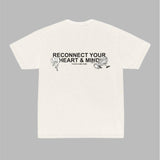 Please Come Home Reconnect Slogan Graphic Tee Off White