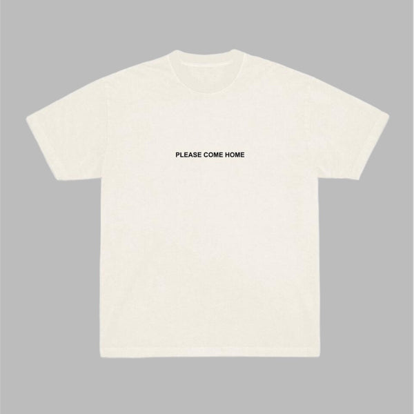 Please Come Home Reconnect Slogan Graphic Tee Off White