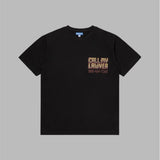 Market call my lawyer sign t-shirt q4 6oz with graphic screenprint Black