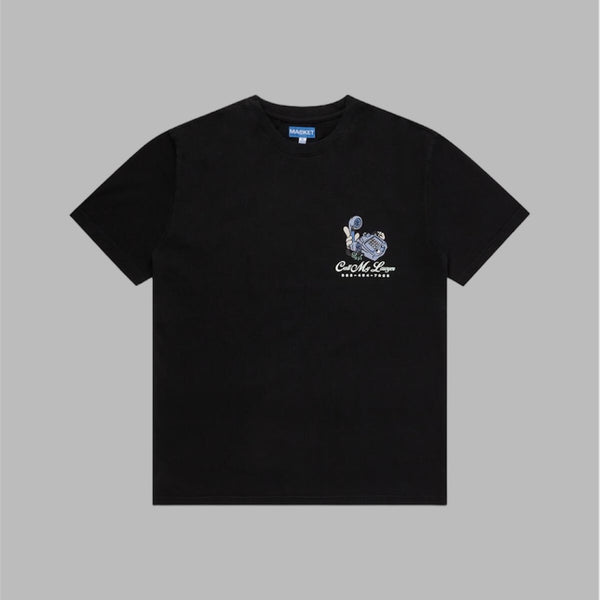 Market fear my lawyer t-Shirt q4 6oz with graphic screenprint Black