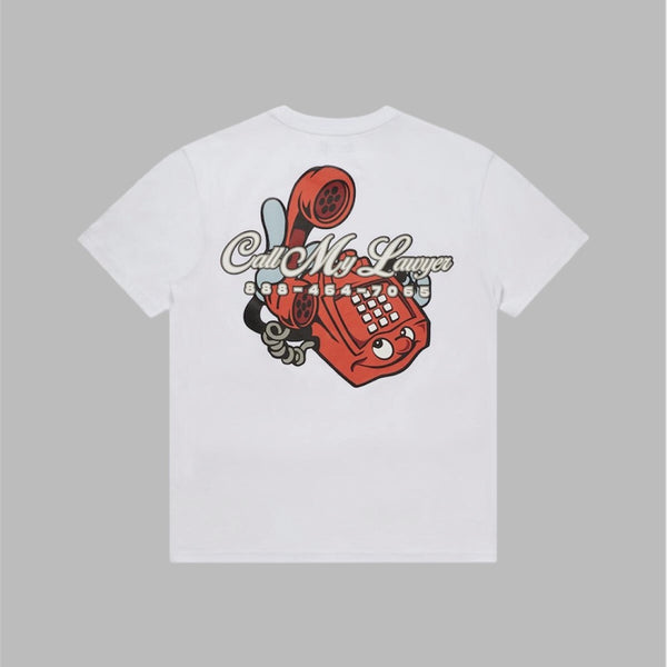 Market fear my lawyer t-Shirt q4 6oz with graphic screenprint White