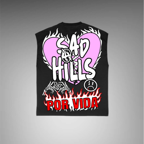LostHills Cut Sleeves Black Red