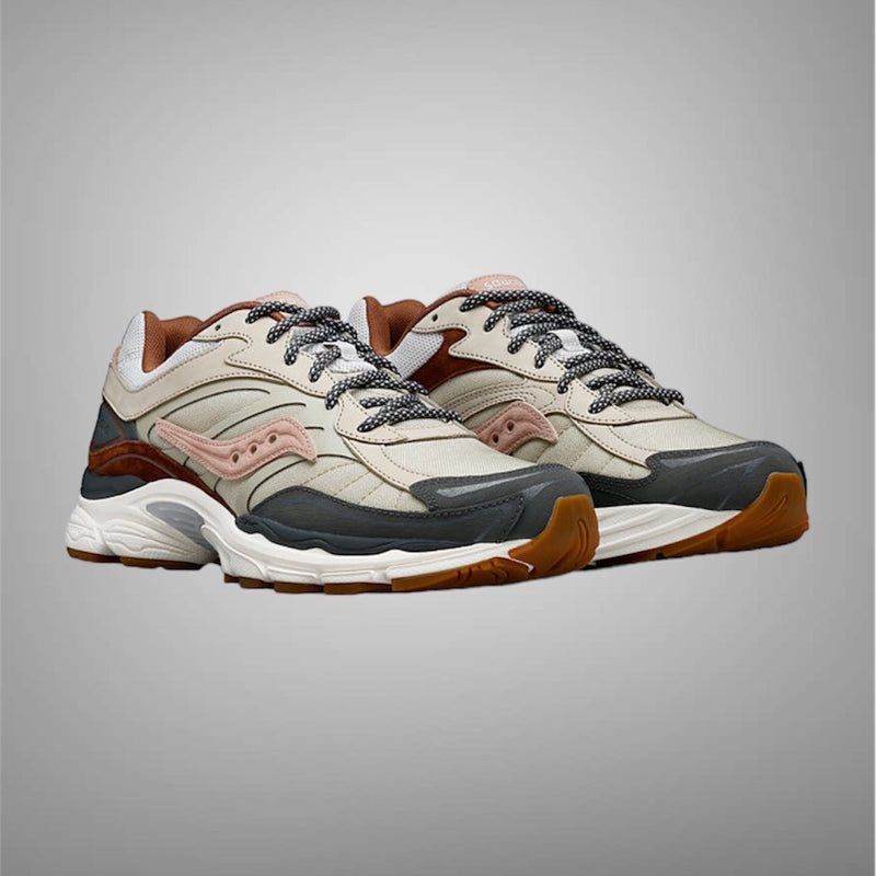 Saucony Mens Progrid OMNI 9 Tan Grey Pink